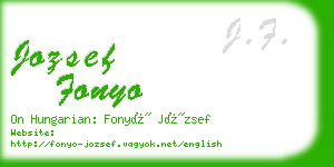 jozsef fonyo business card